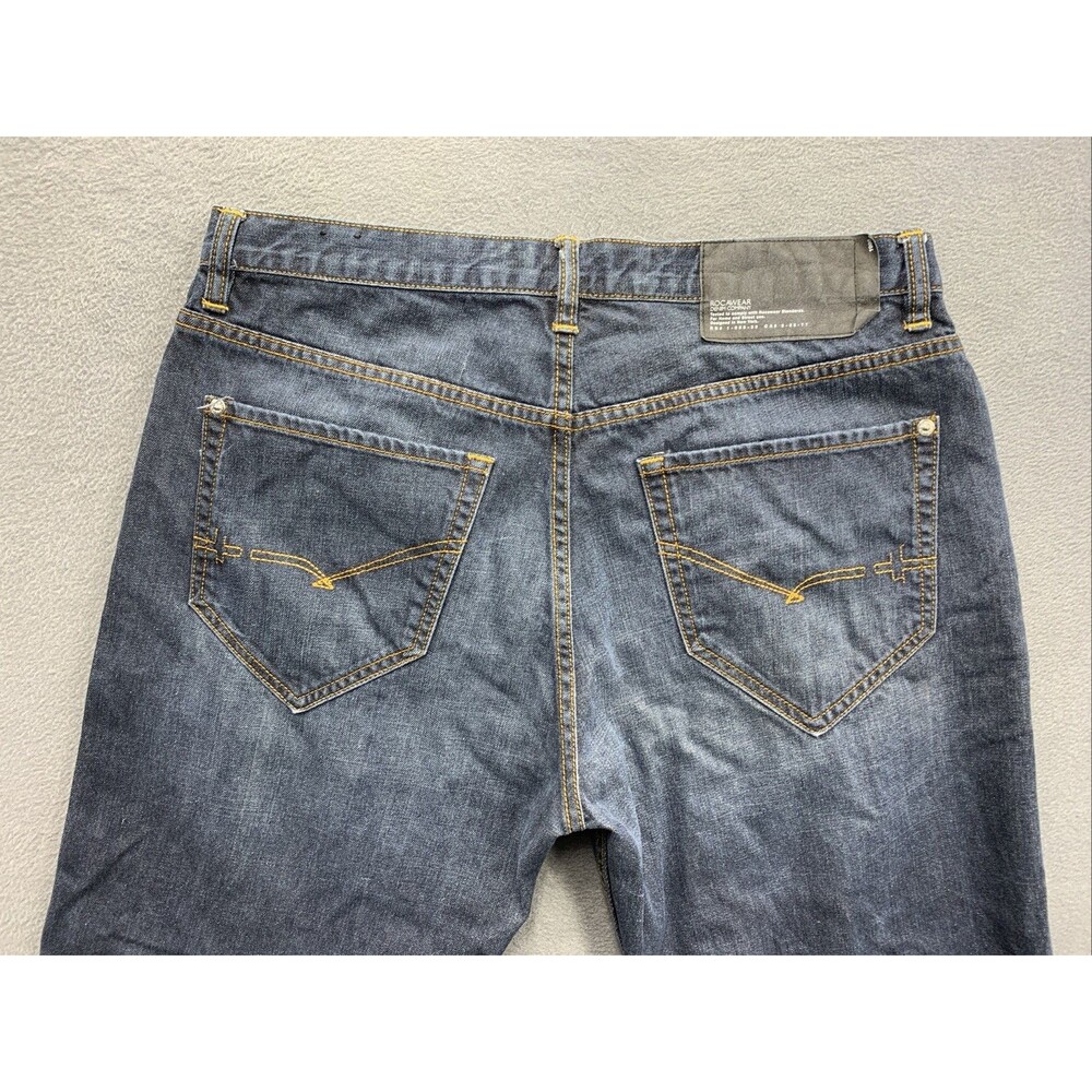 RocaWear Authentic Denim Jeans Men's 1999 Loose Fit Dark Blue Size 36X30 Y2K - Picture 9 of 16